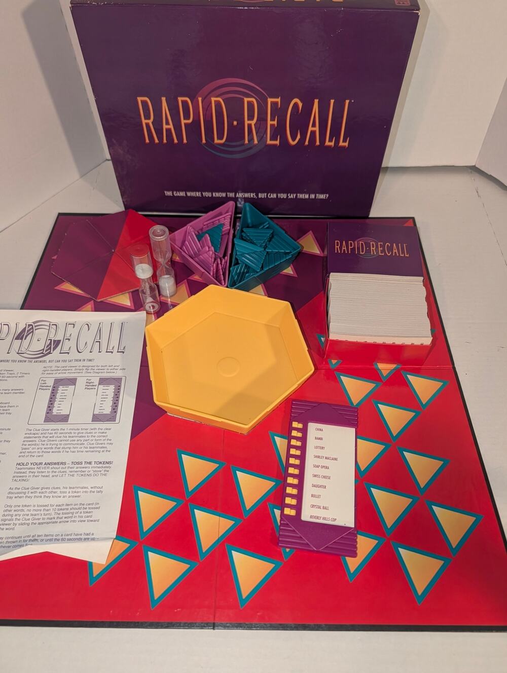 VINTAGE Rapid Recall Board Game COMPLETE 1993 Mystery Word